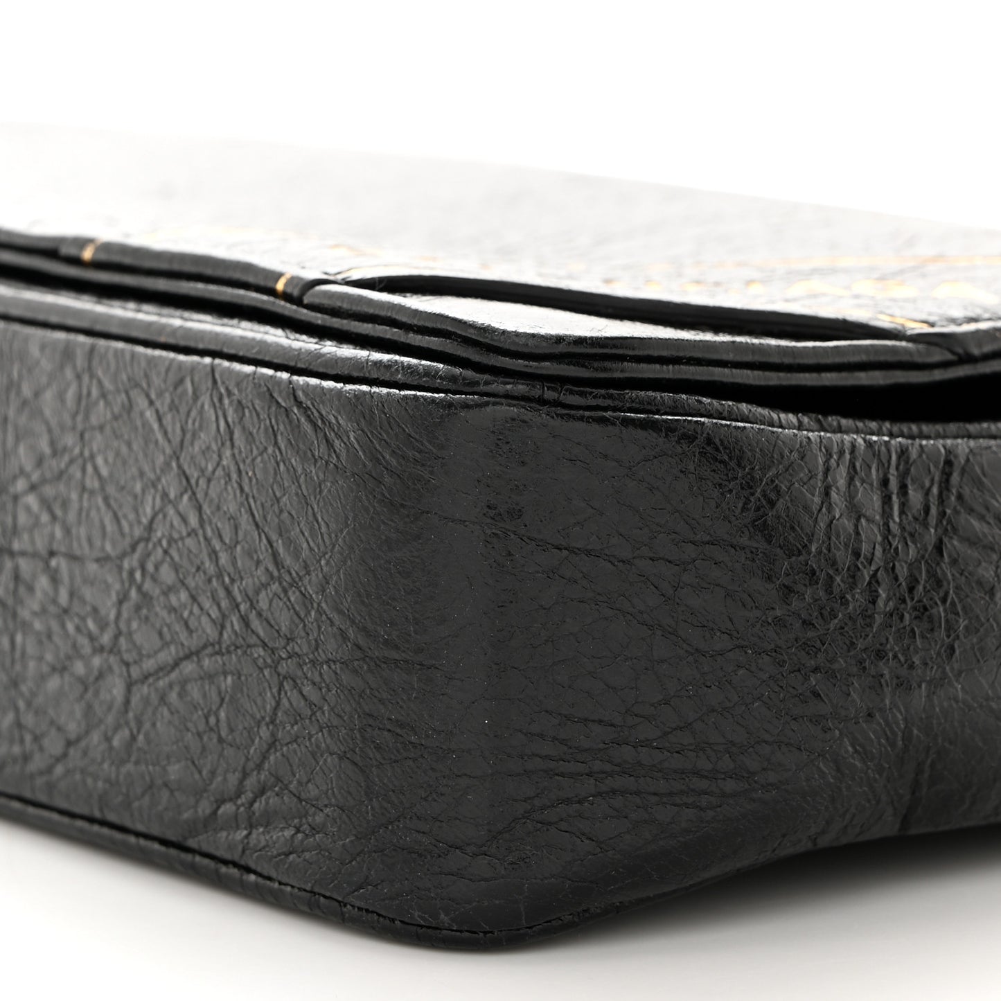 Arena Calfskin Blanket Chain Crossbody Black