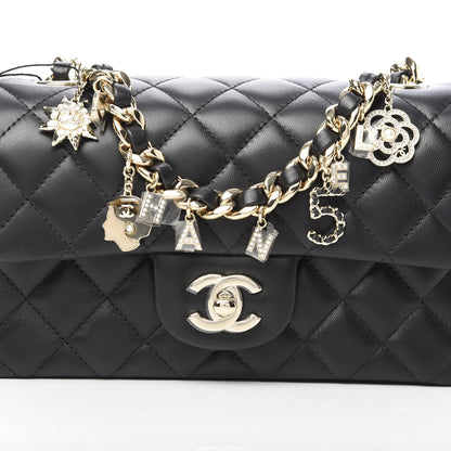 Chanel Lambskin Quilted Mini Coco Charms Rectangular Flap Black 8 of 11