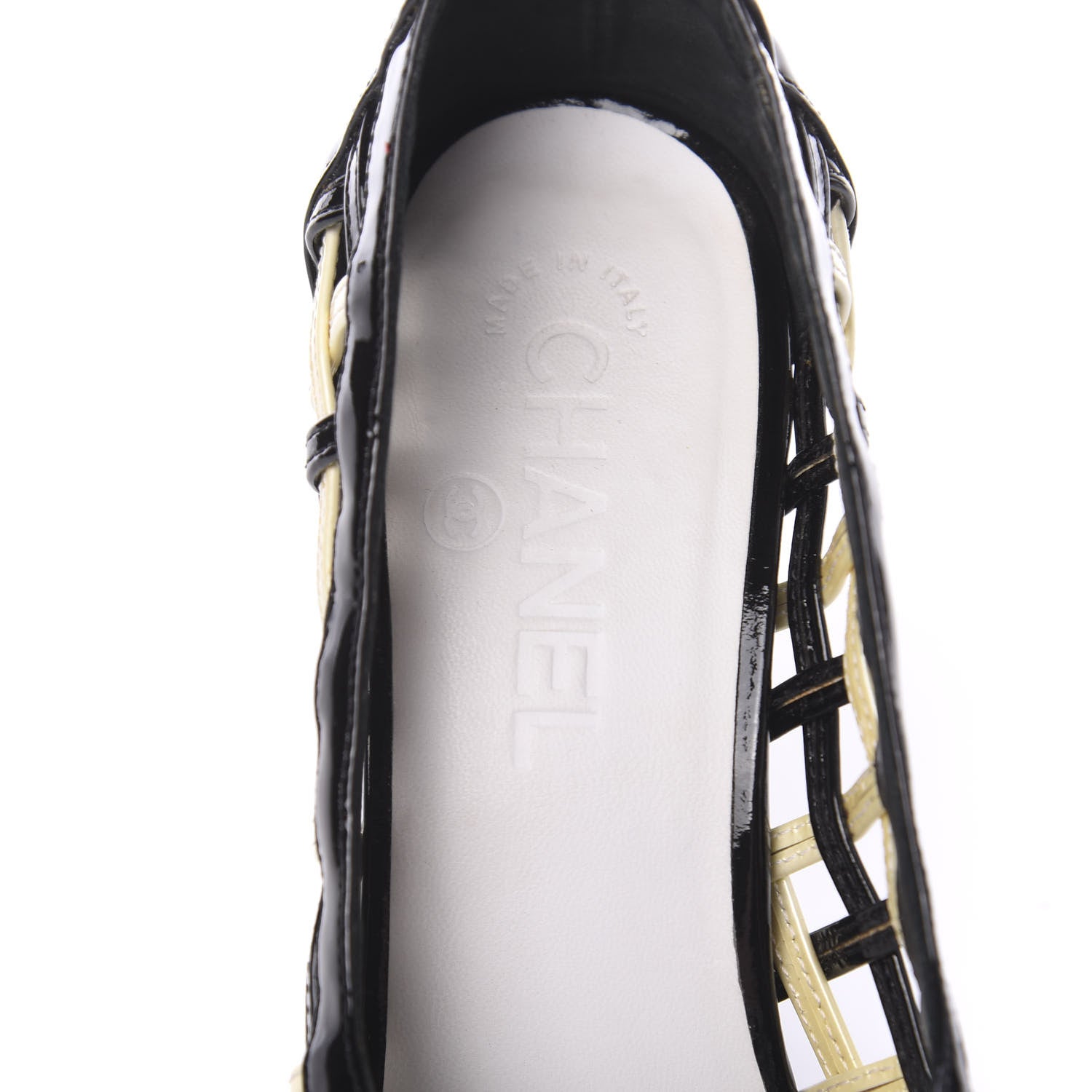 Chanel Patent CC Heel 36.5 Black White 9 of 10