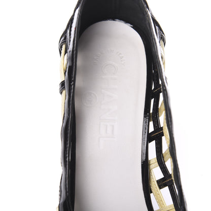 Chanel Patent CC Heel 36.5 Black White 9 of 10