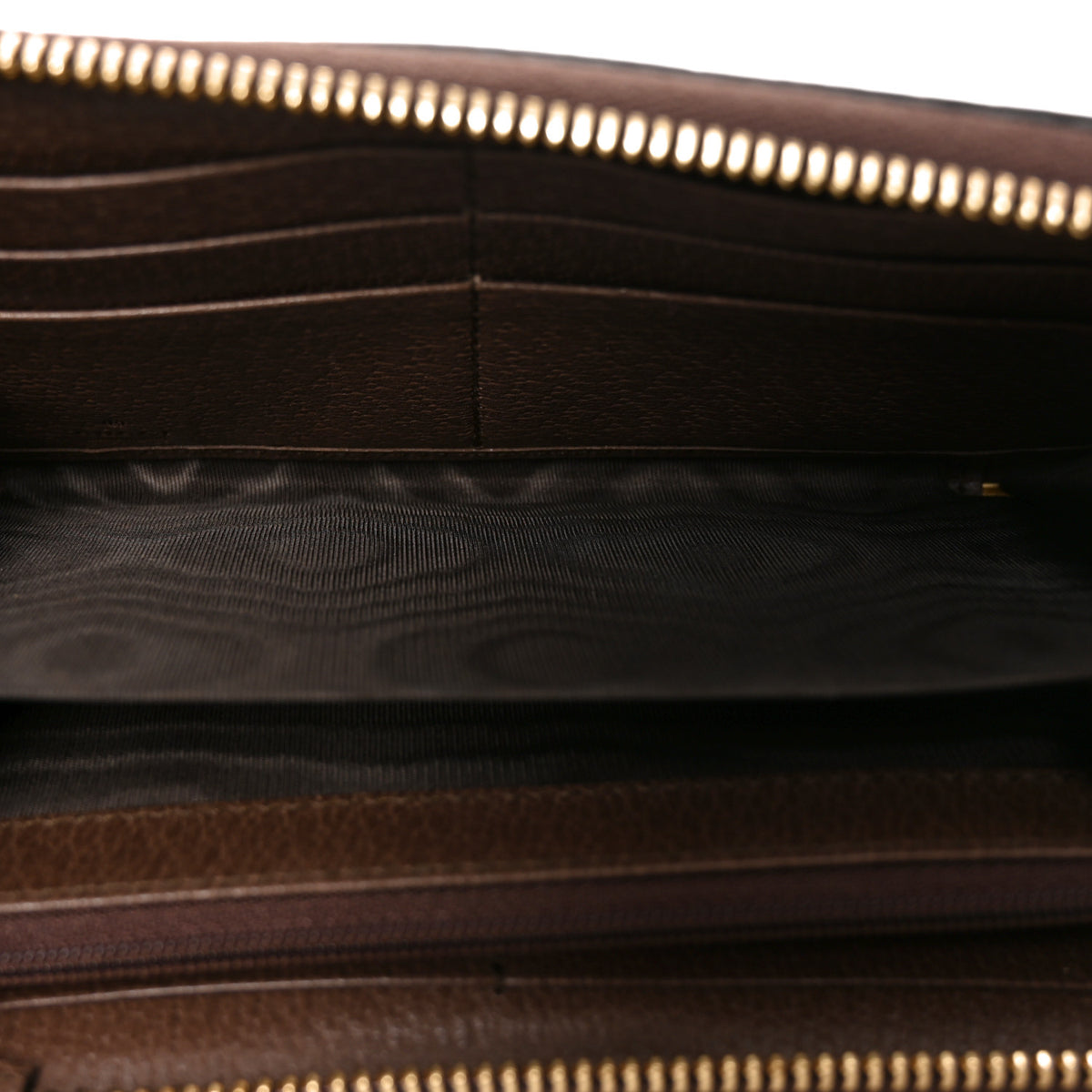 GG Supreme Monogram Web Ophidia Zip Around Wallet Brown