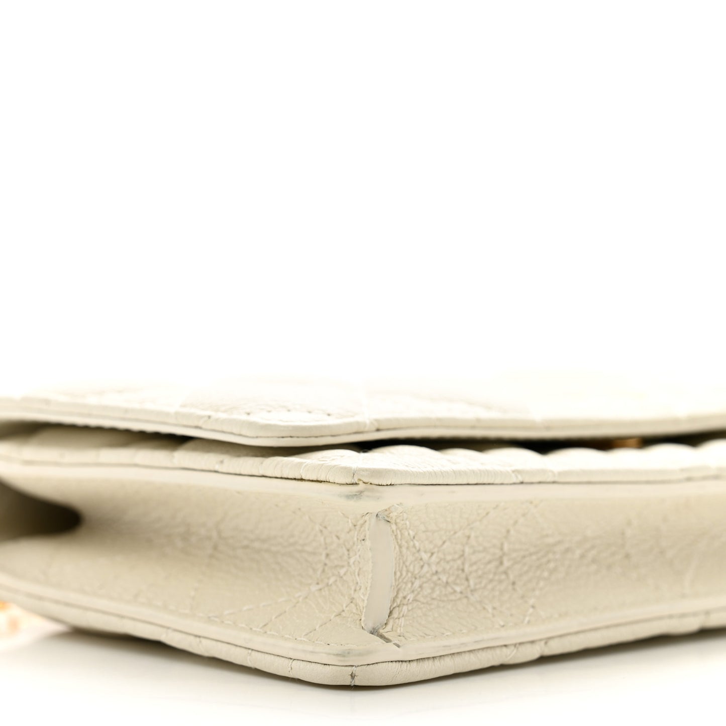 Supple Calfskin Caro Pouch with Chain Latte