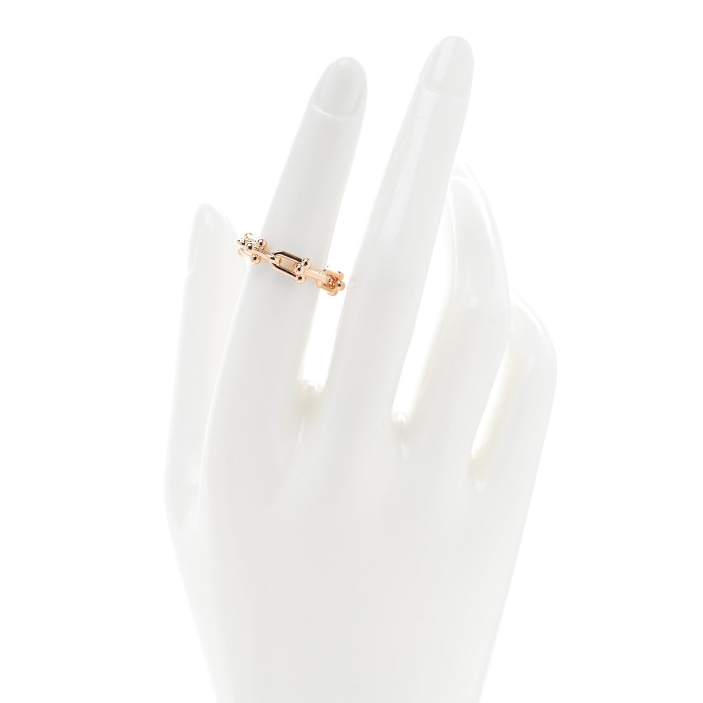 18K Rose Gold Hardwear Micro Link Ring 51 5.75