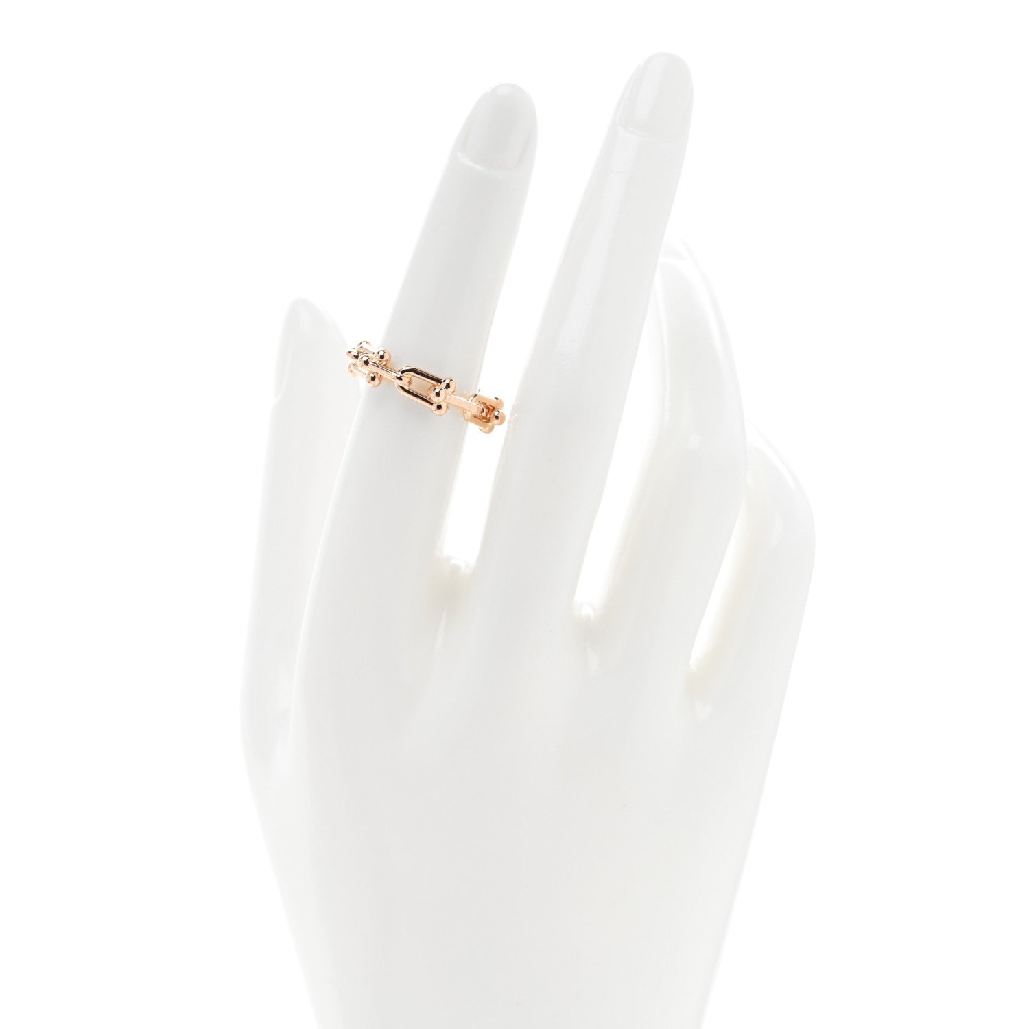 Tiffany 18K Rose Gold Hardwear Micro Link Ring 51 5.75 2 of 4