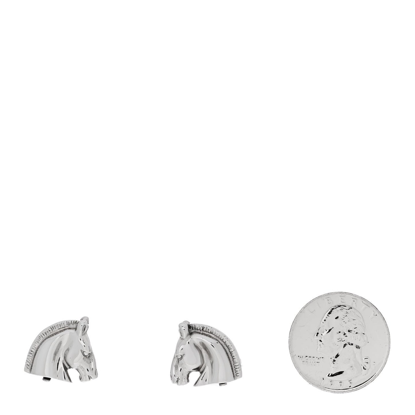 Palladium Horse Clip On Earrings