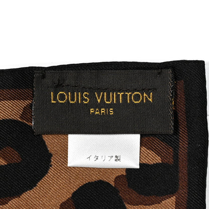 Louis Vuitton Silk Leopard Bandeau Scarf Marron 4 of 4