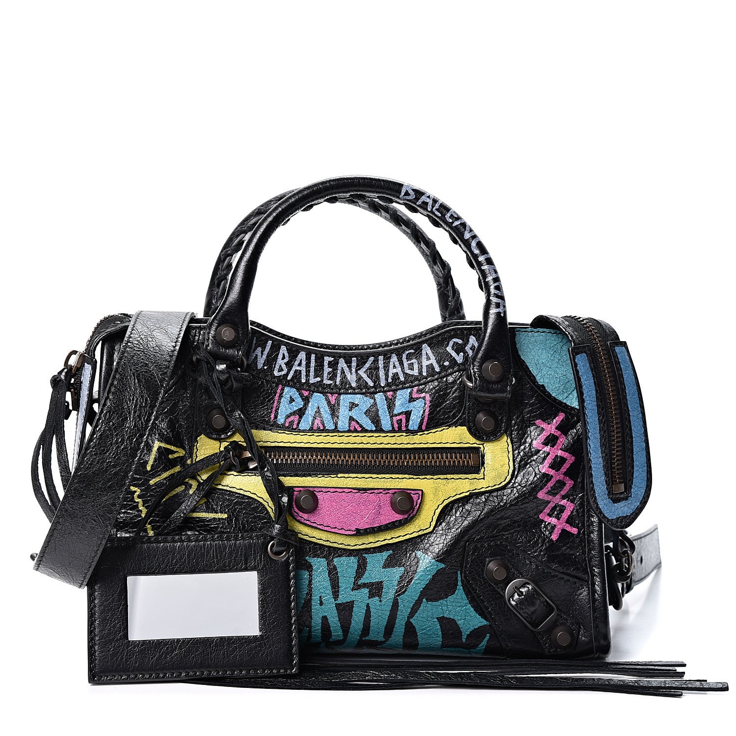 Balenciaga Agneau Arena Graffiti All Over Classic Hardware Mini City Black Multicolor 1 of 8