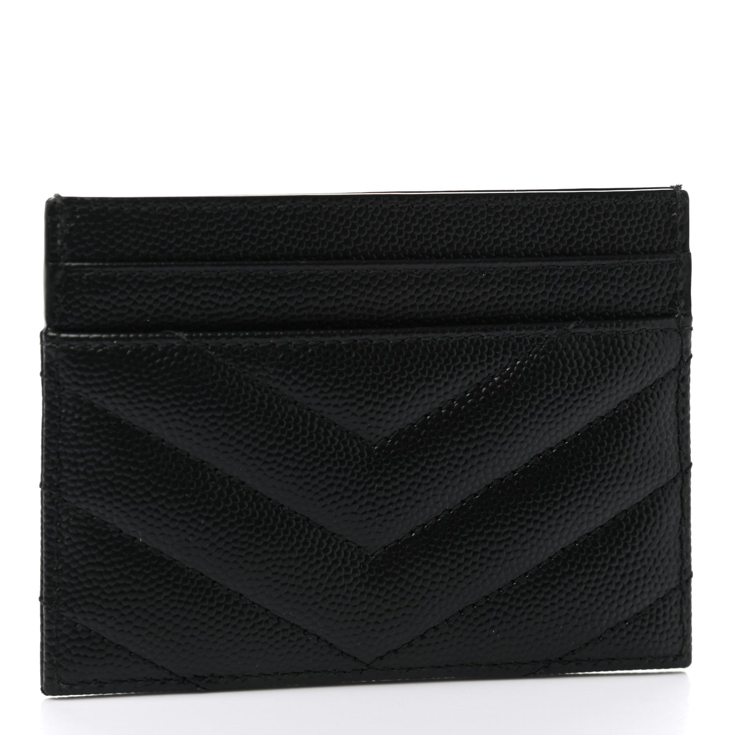 Grain De Poudre Matelasse Chevron Monogram Credit Card Case Black