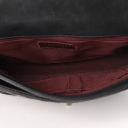 Chanel Suede Calfskin Jumbo Happy Stitch Flap Black 5 of 13