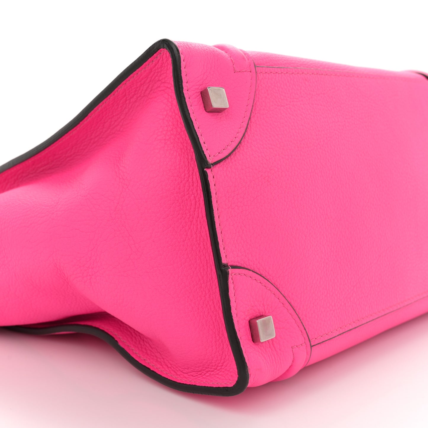 Drummed Calfskin Mini Luggage Fluo Pink