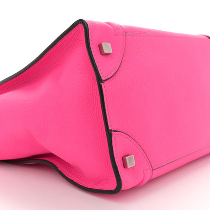 Celine Drummed Calfskin Mini Luggage Fluo Pink 9 of 15