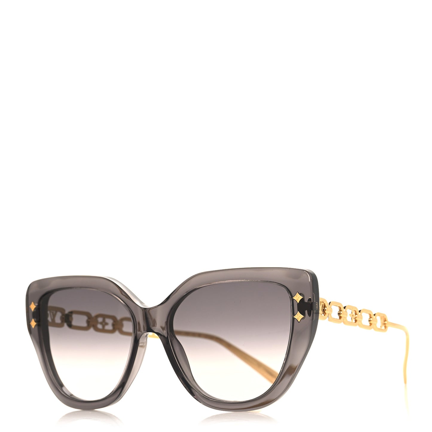 Metal Acetate LV Jewel Mix Cat Eye Sunglasses Z2106W Anthracite Gray