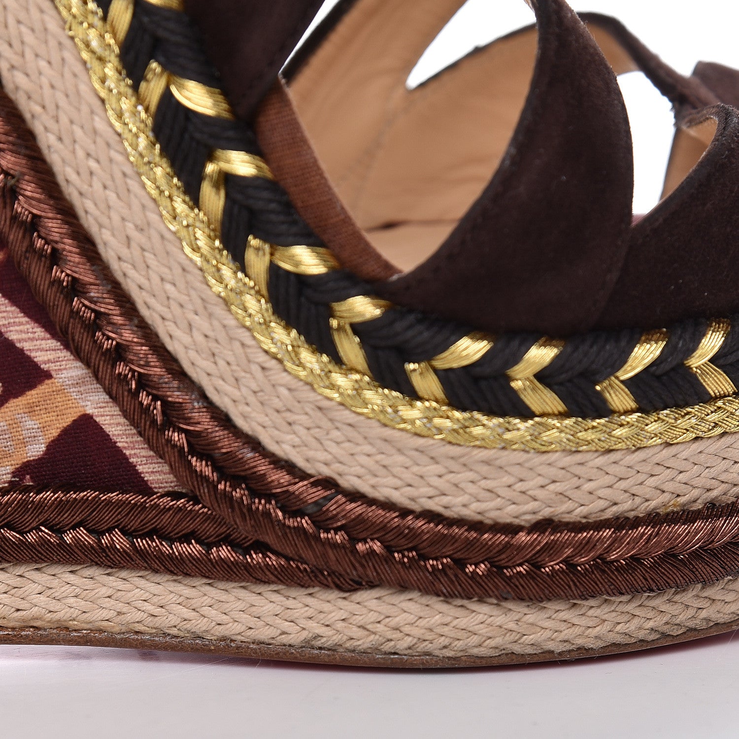 Christian Louboutin Suede Tosca 140 Platform Wedge Sandals 38 Chocolate 14 of 16