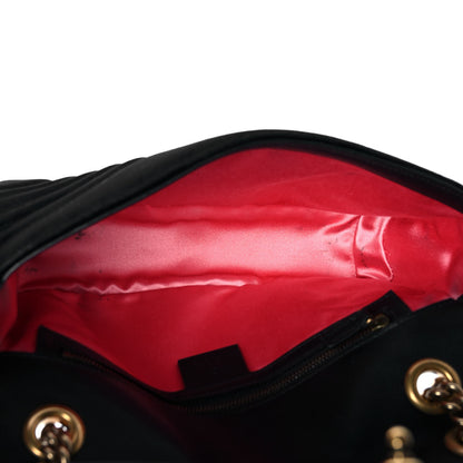 Gucci Velvet Matelasse Small GG Marmont Shoulder Bag Black 5 of 9
