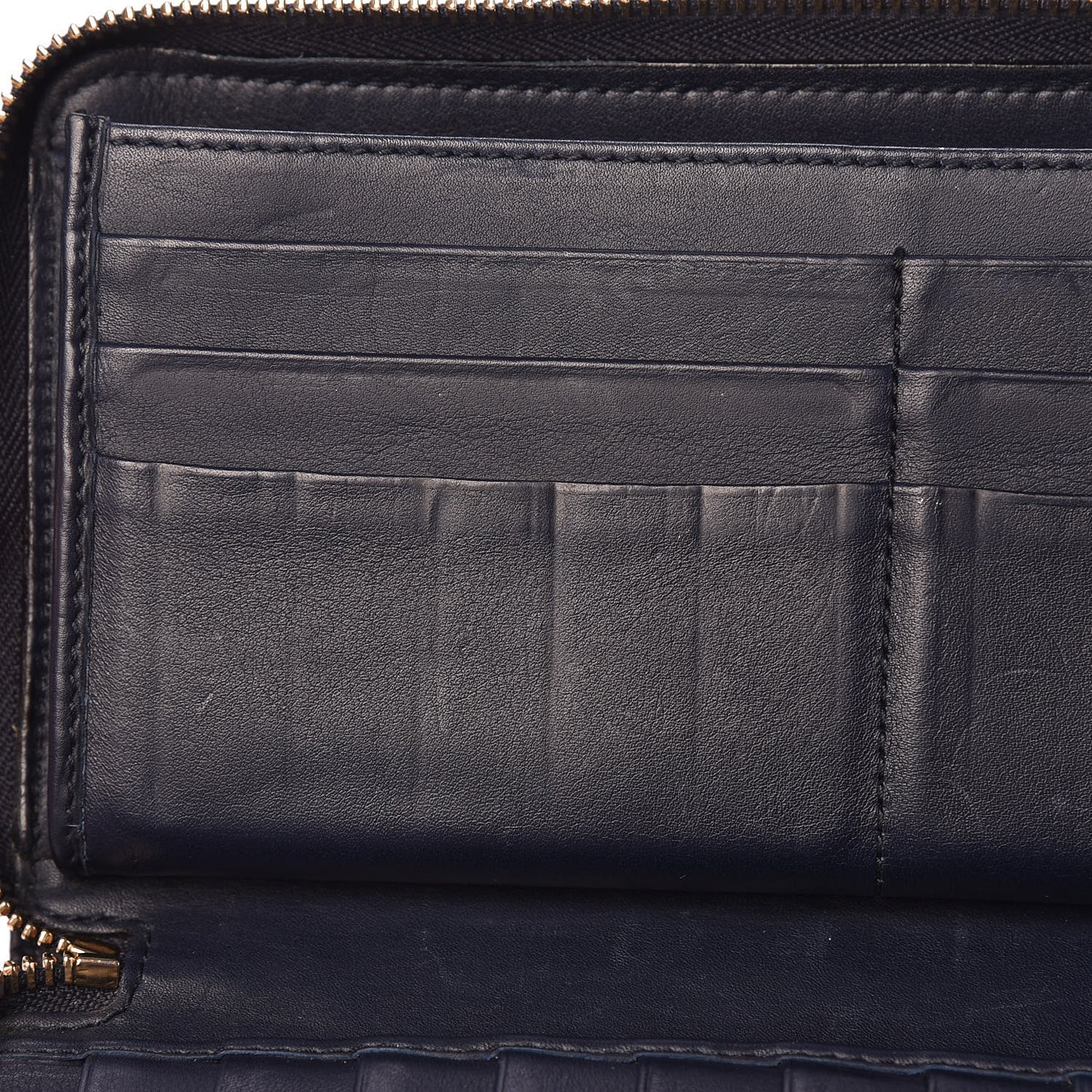 Microguccissima Large Zip Around Organizer Wallet Blue