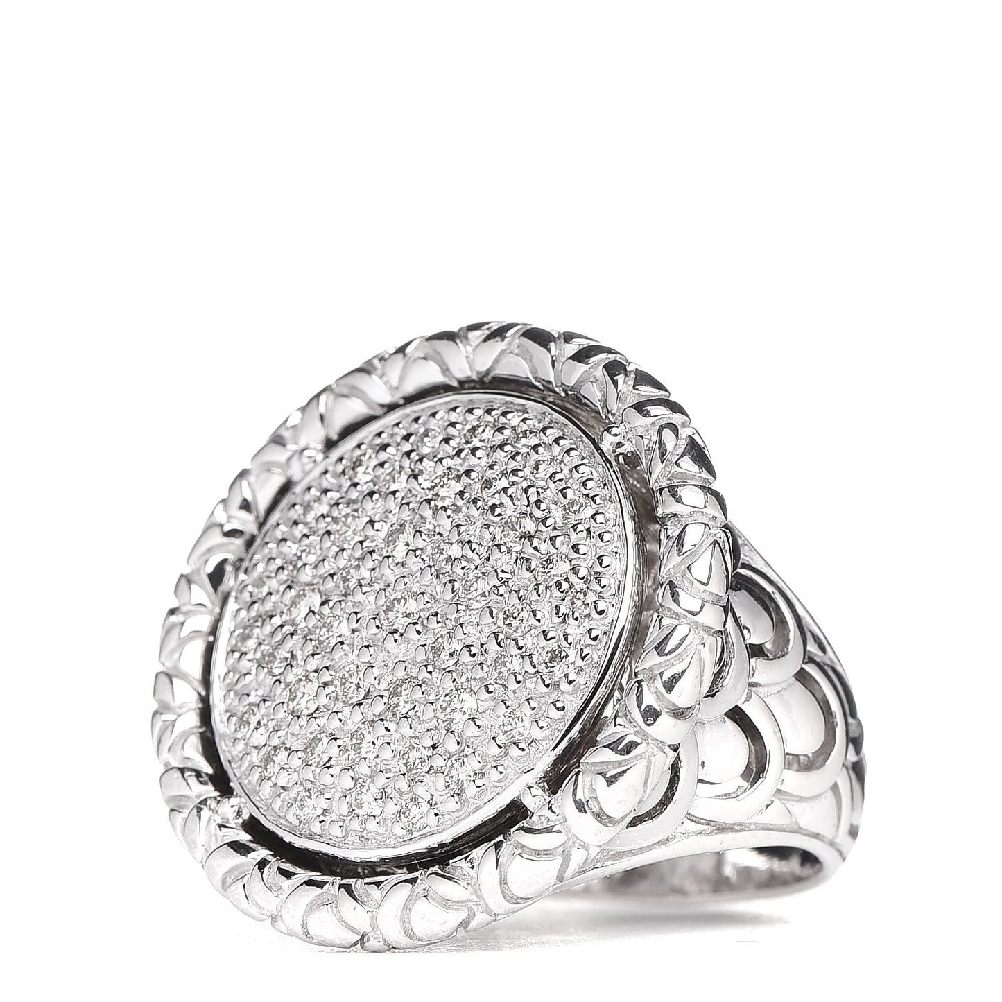 Sterling Silver Diamond Naga Round Ring 54 7