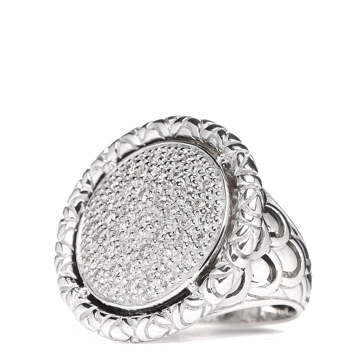 John Hardy Sterling Silver Diamond Naga Round Ring 54 7 3 of 6