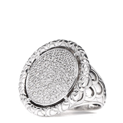 John Hardy Sterling Silver Diamond Naga Round Ring 54 7 3 of 6