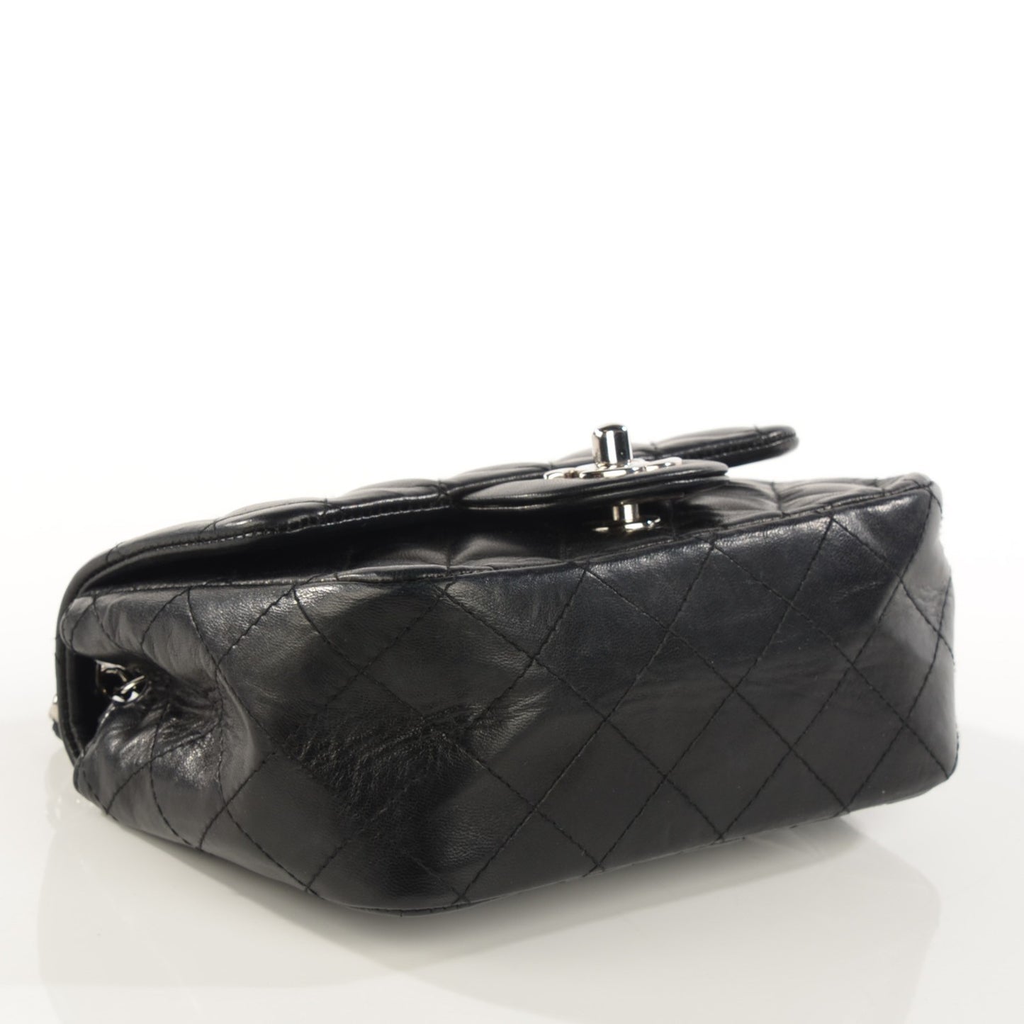 Lambskin Quilted Mini Square Flap Black