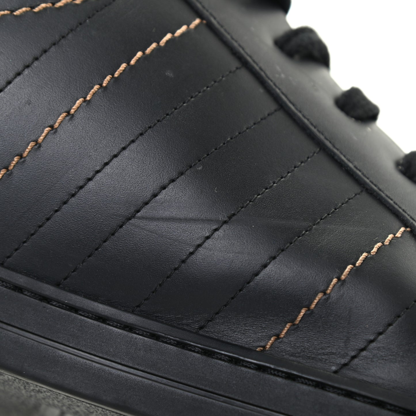 Calfskin FF Mens Low Top Sneakers 12 Black Brown