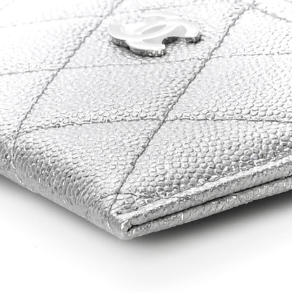Chanel Metallic Caviar Quilted Card Holder Silver 11 of 12