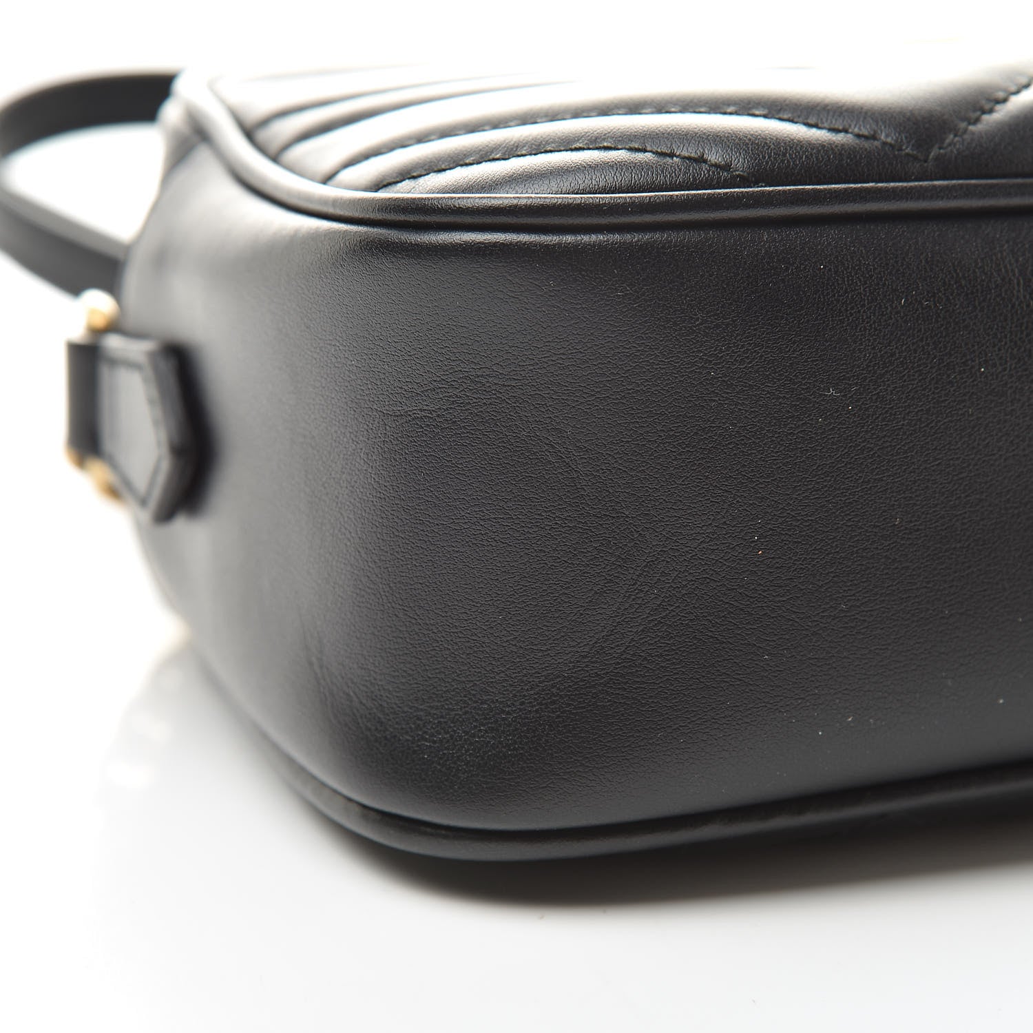 Gucci Calfskin Matelasse Small GG Marmont Chain Shoulder Bag Black 9 of 11