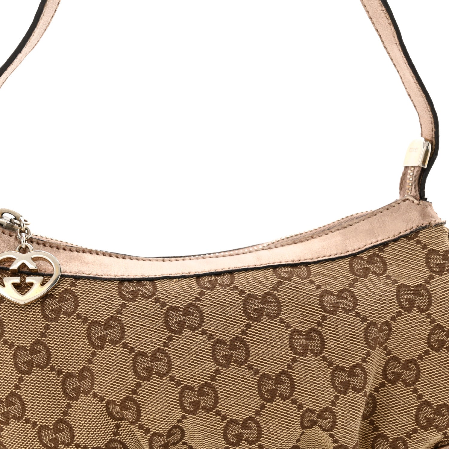 Gucci Monogram Heart GG Charm Pochette Bronze 8 of 14