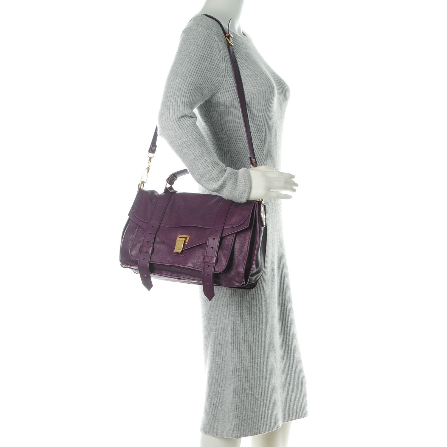 Proenza Schouler Lambskin Medium PS1 Satchel Grape Jam 2 of 8