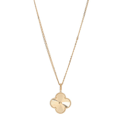 Van Cleef & Arpels 18K Yellow Gold Guilloche Magic Alhambra Long Necklace 1 of 4