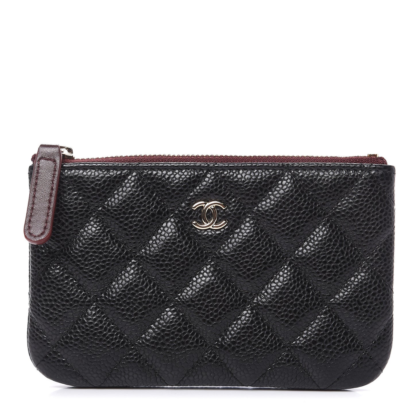 Caviar Quilted Small Cosmetic Case Black