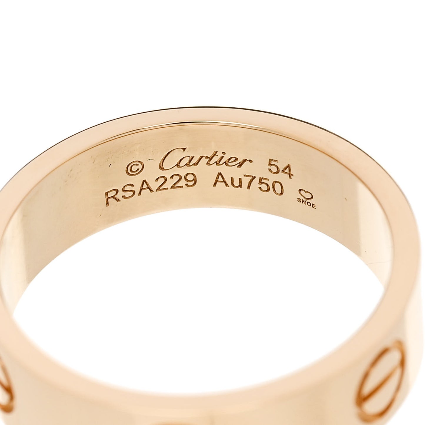 18K Yellow Gold 5.5mm LOVE Ring 54 6.75
