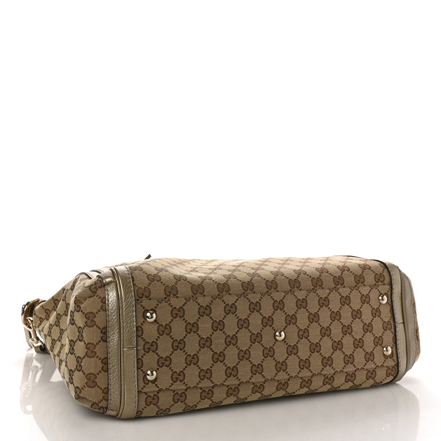 Gucci I Monogram Cellarius Calfskin Large Bella Top Handle Bag Gold 4 of 9