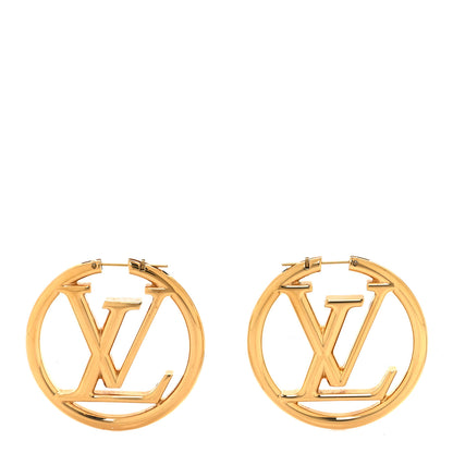Louis Vuitton Metal Louise Hoop Earrings Gold 1 of 4