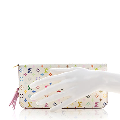 Louis Vuitton Monogram Multicolor Insolite Wallet White Litchi 2 of 9