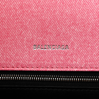 Balenciaga Nappa Denim Printed Small Hourglass Top Handle Bag Denim Pink 6 of 11
