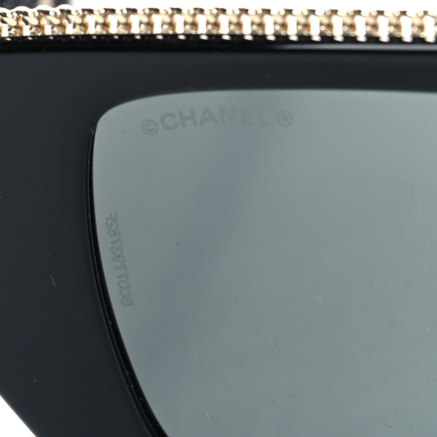 Acetate Tweed Wool CC Chain Rectangle Sunglasses 71549 Black