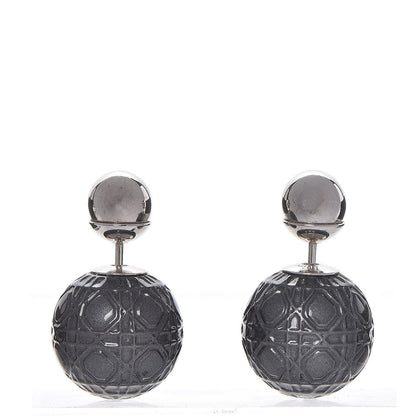 Christian Dior Metal Cannage Mise En Dior Tribal Earrings Grey 1 of 4