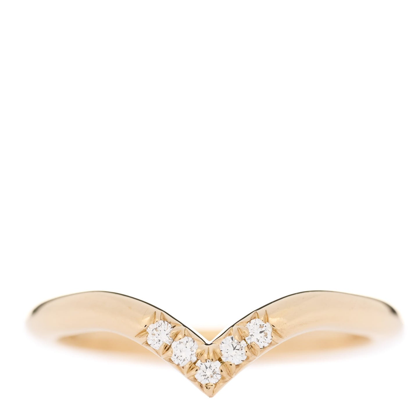 18K Yellow Gold Diamond .04ctw Soleste V Band Ring 47 4