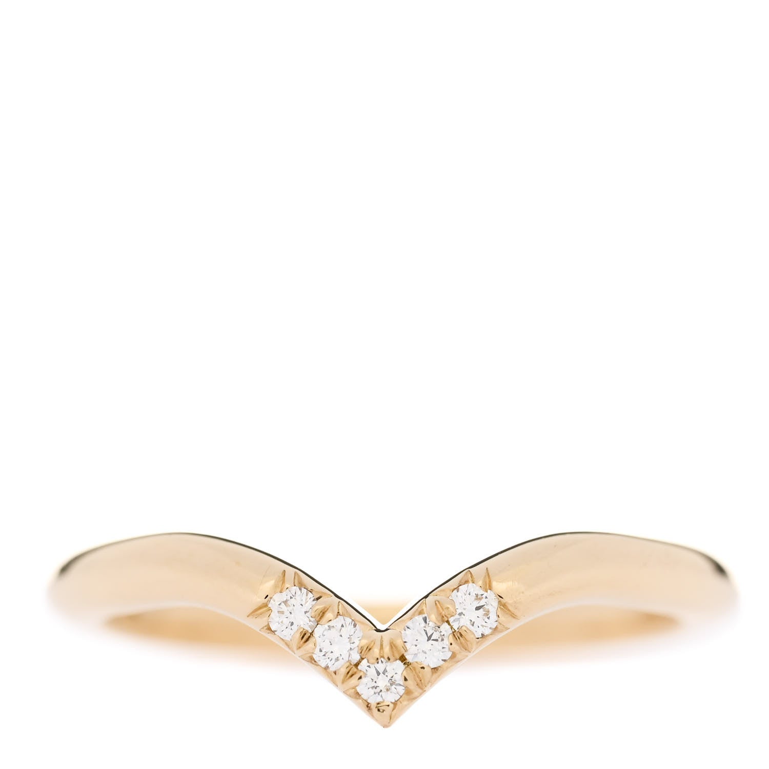 Tiffany 18K Yellow Gold Diamond .04ctw Soleste V Band Ring 47 4 1 of 5