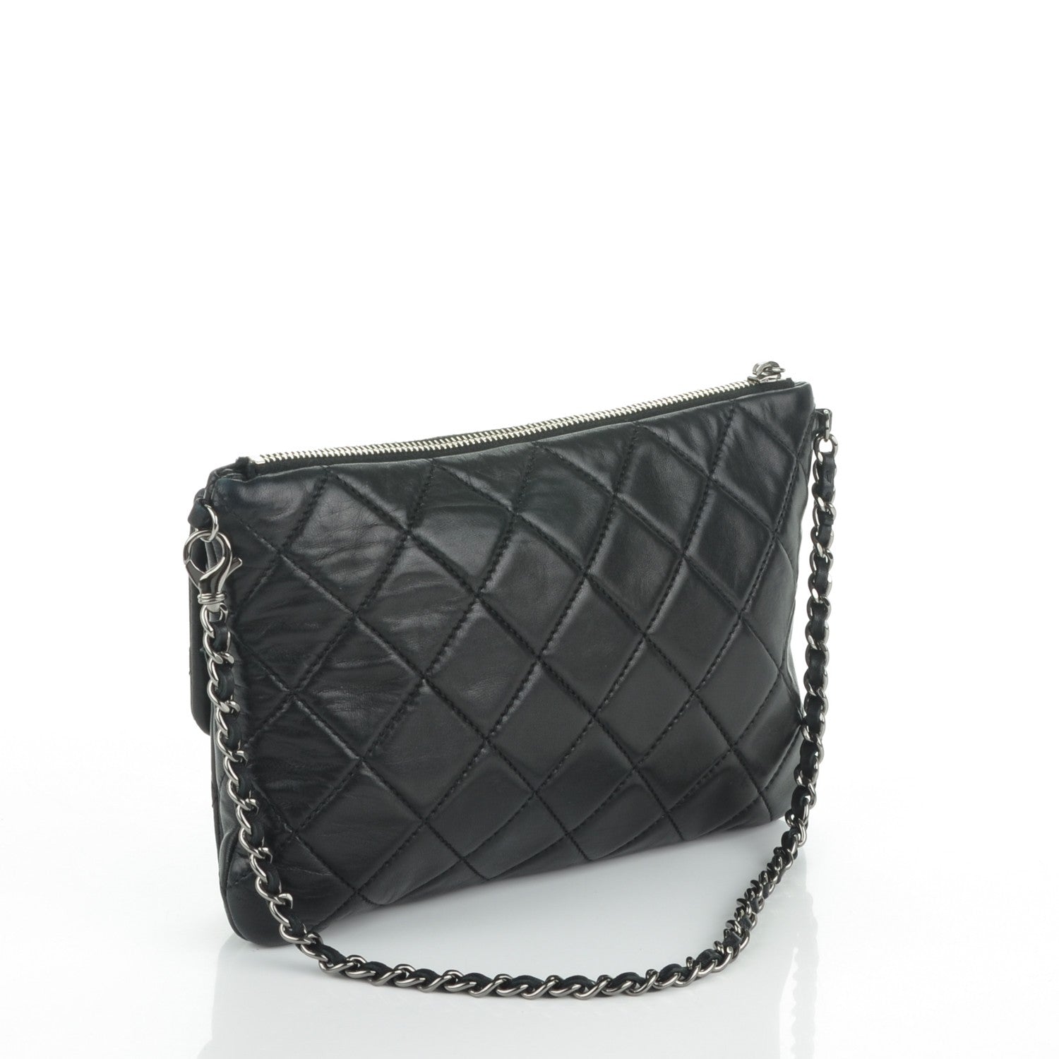 Chanel Lambskin Quilted Mineral Nights Flap Wristlet Black 3 of 7