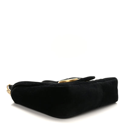Gucci Velvet Matelasse Medium GG Marmont Shoulder Bag Black 4 of 9