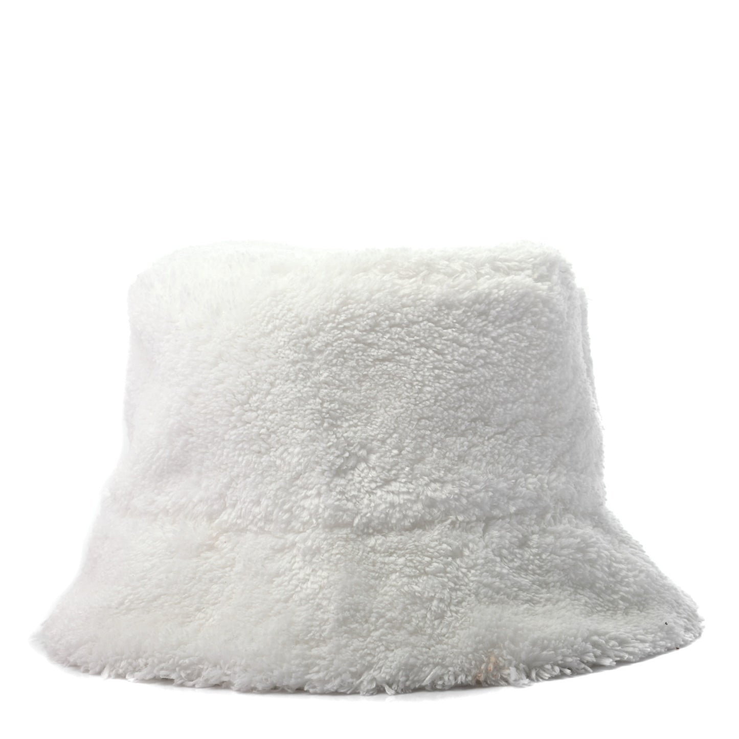 Terry Cloth Logo Embroidered Womens Bucket Hat S White Black