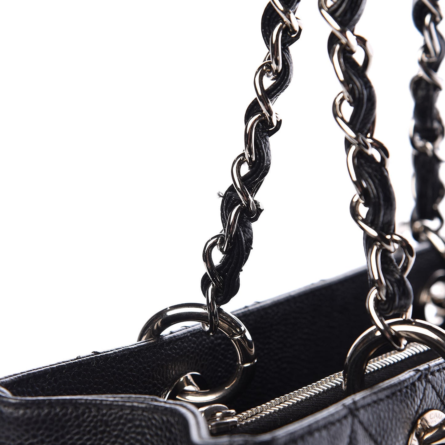 Caviar Quilted Grand Shopping Tote GST Black