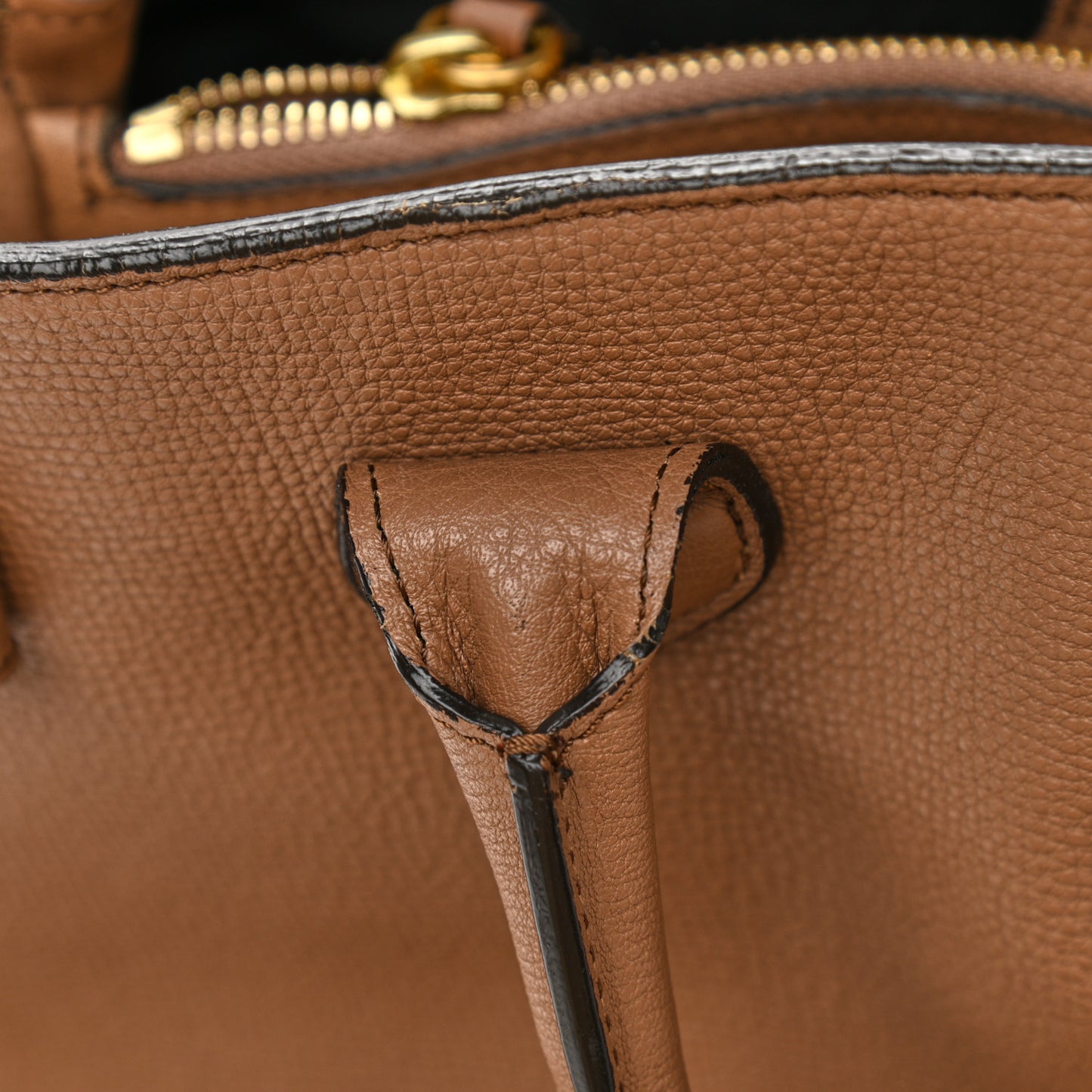 Grainy Calfskin House Check Medium Banner Tote Dark Sand