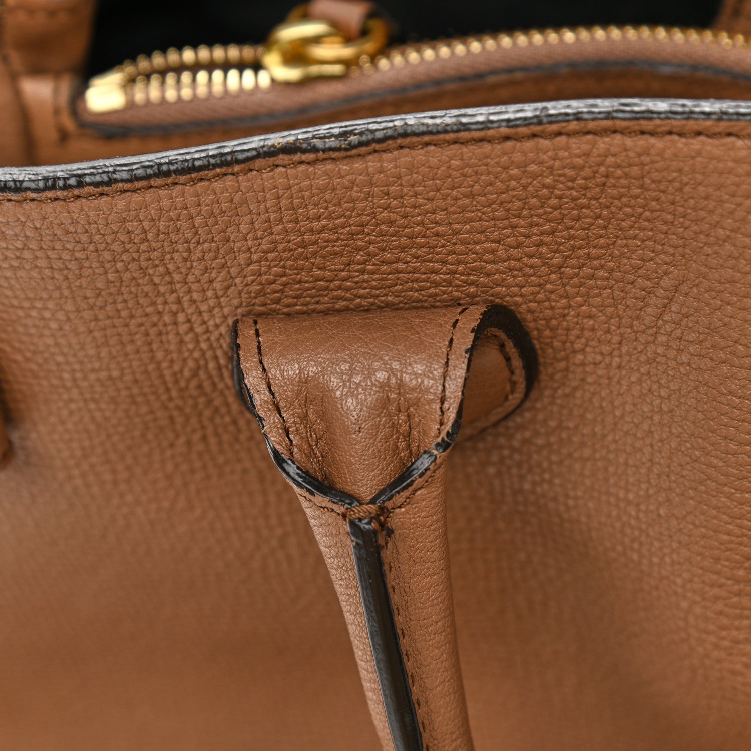 Burberry Grainy Calfskin House Check Medium Banner Tote Dark Sand 15 of 19