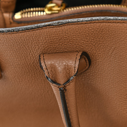 Burberry Grainy Calfskin House Check Medium Banner Tote Dark Sand 15 of 19