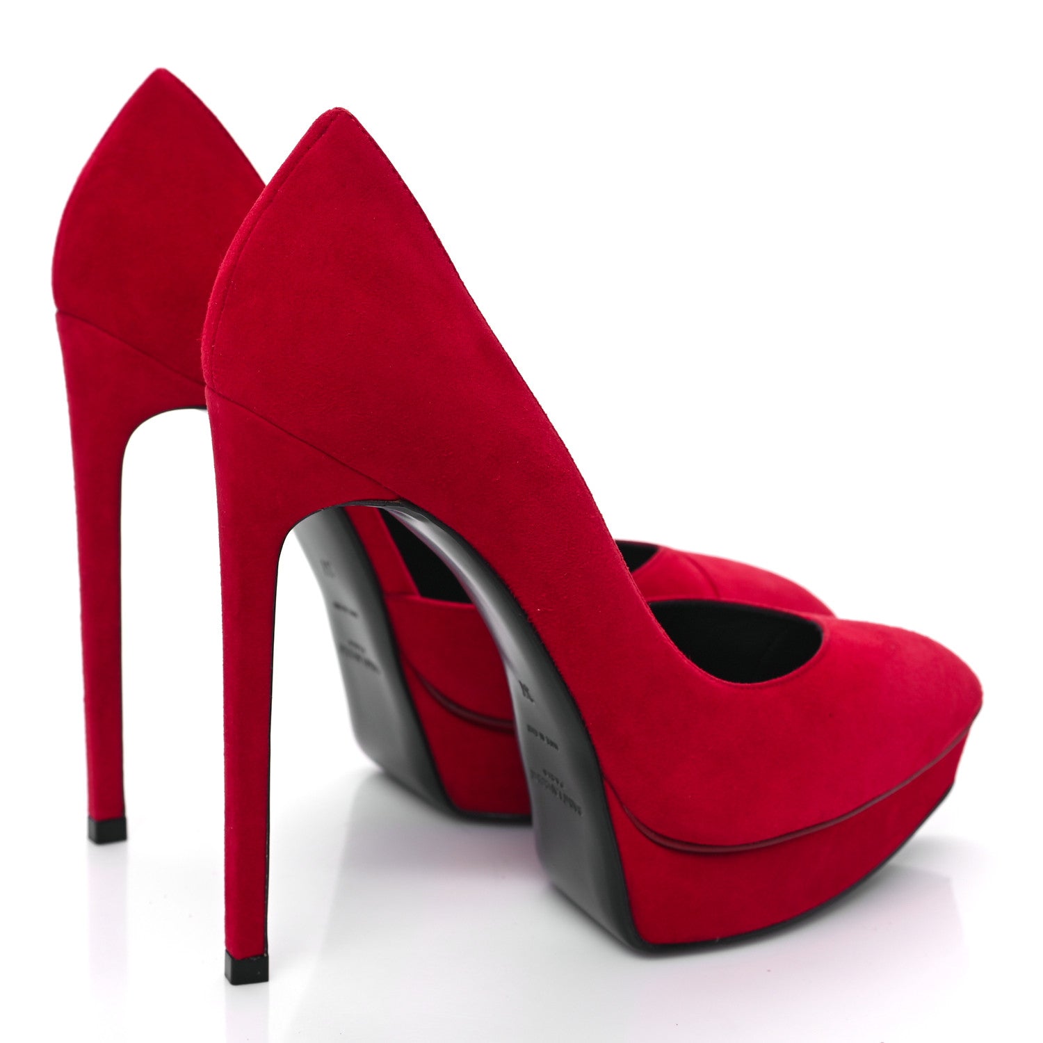 Saint Laurent Suede Janis 105 D'Orsay Pumps 37 New Red 4 of 9