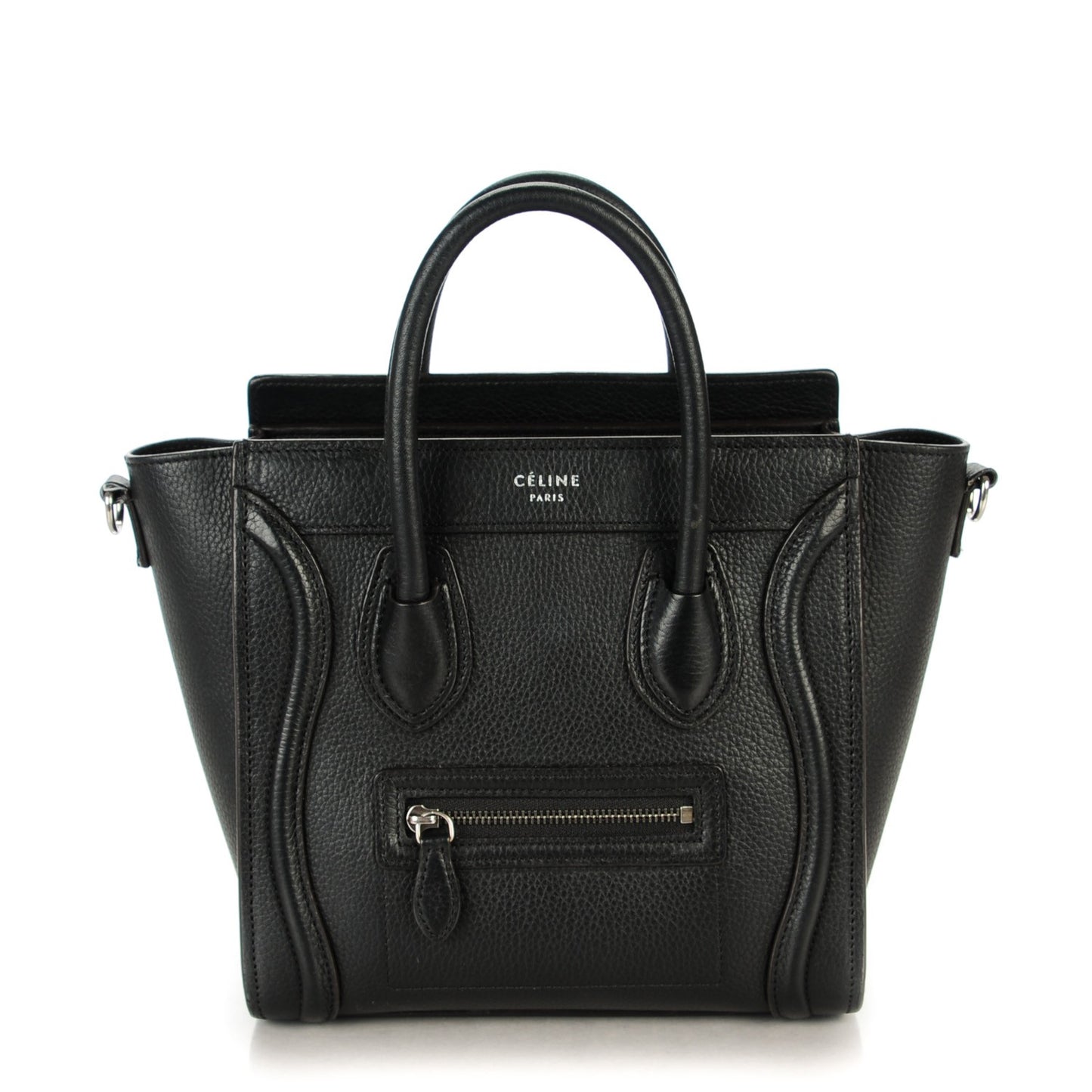 Drummed Calfskin Nano Luggage Black