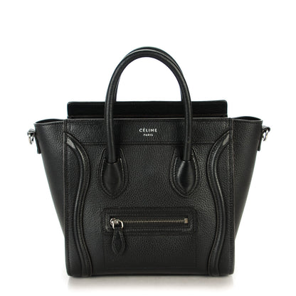 Celine Drummed Calfskin Nano Luggage Black 1 of 7