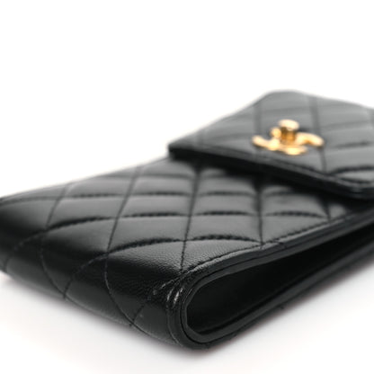 Chanel Lambskin Quilted Pearl Crush Phone Holder With Chain Black 11 of 11